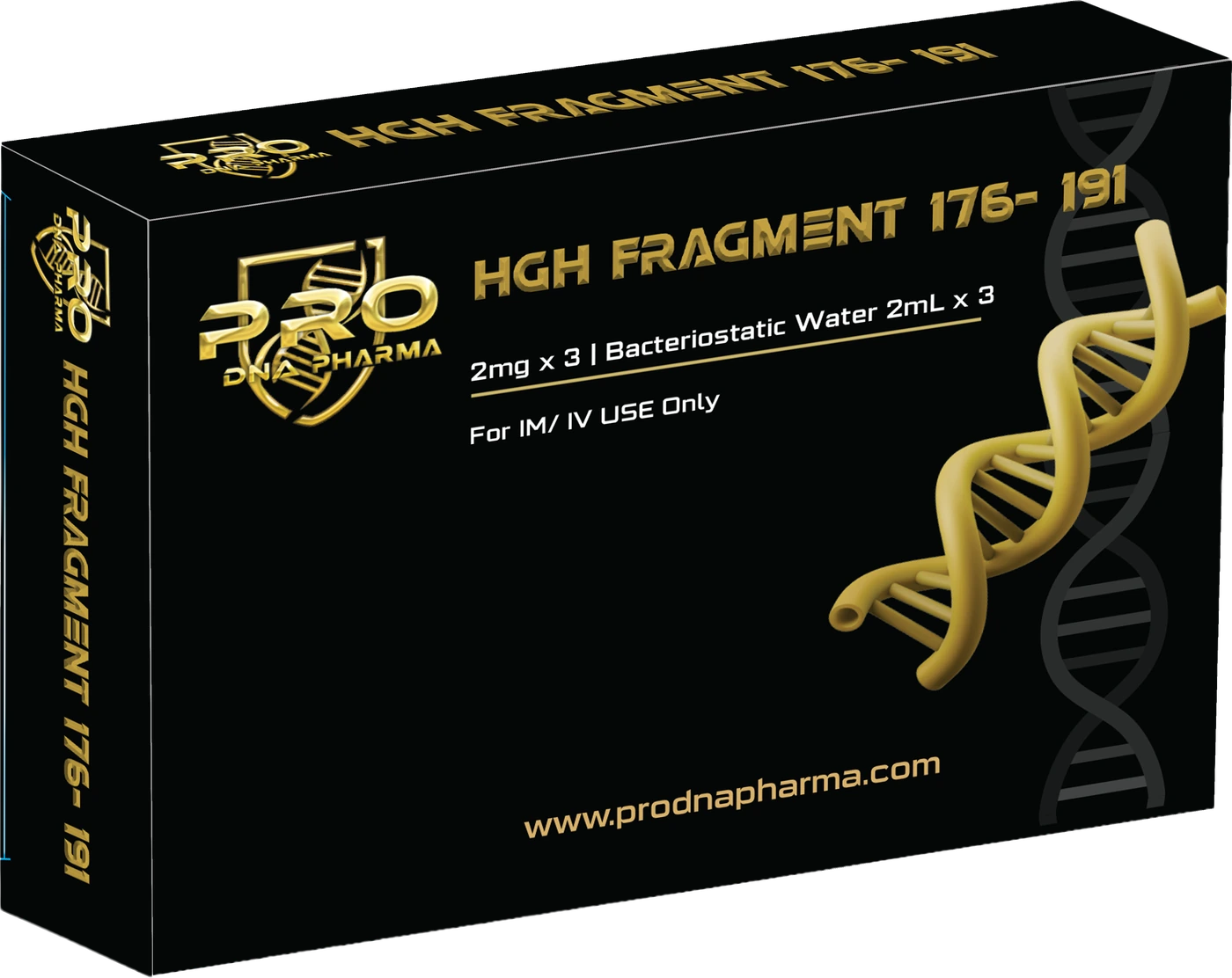 HGH Fragment 176–191 2 mg × 3 — Pro DNA Pharma product packaging