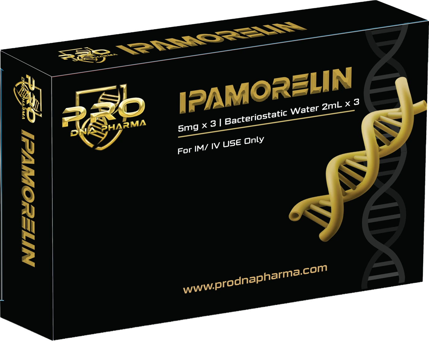 Ipamorelin 5 mg × 3 — Pro DNA Pharma product packaging