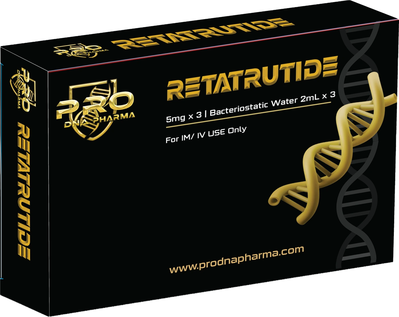 Retatrutide 5 mg × 3 — Pro DNA Pharma product packaging