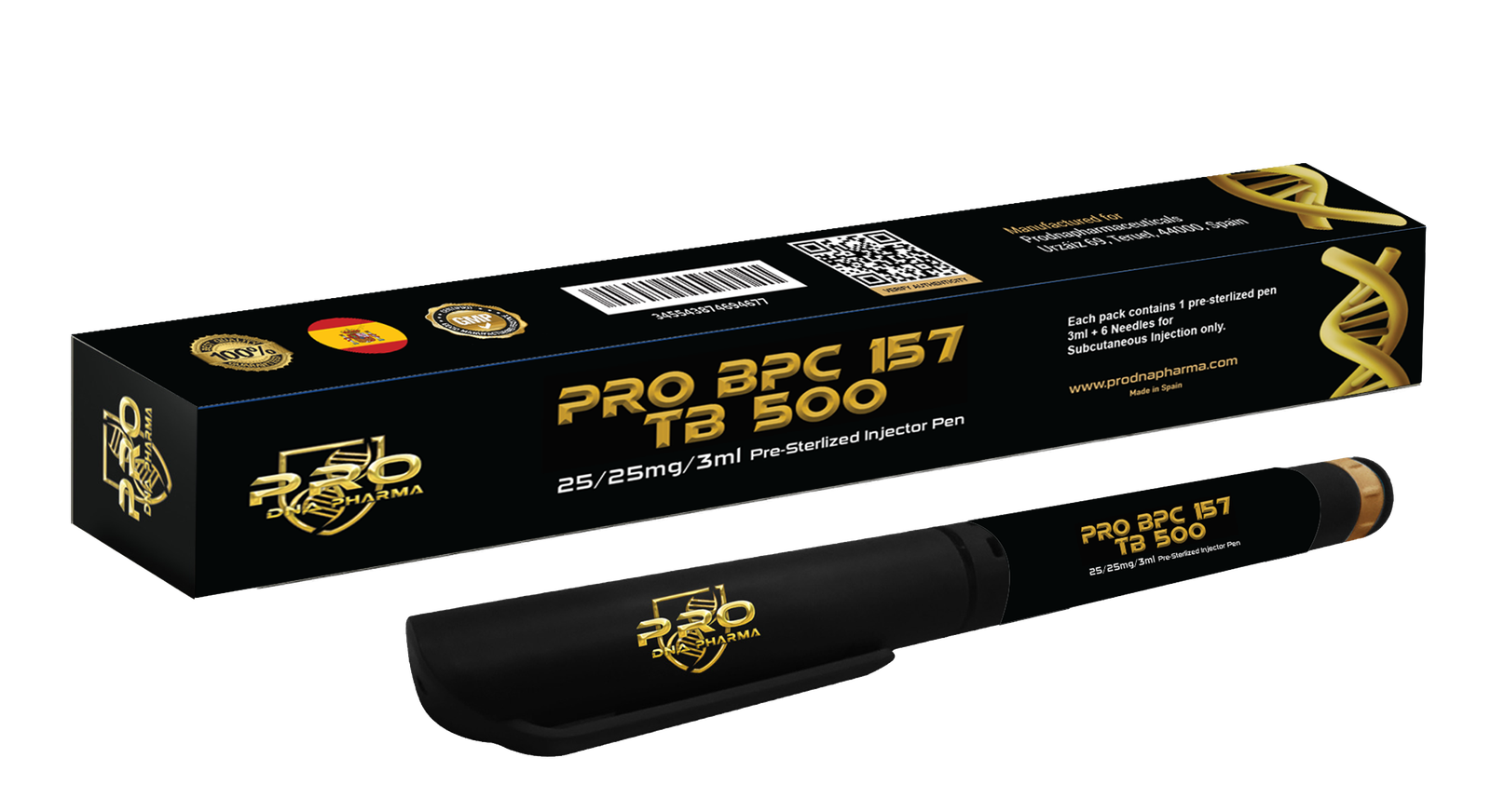 PRO BPC-157 + TB-500 25 mg + 25 mg / 3 ml — Pro DNA Pharma product packaging