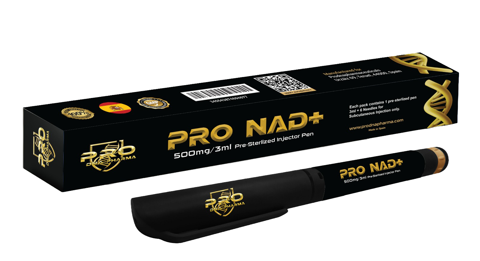 PRO NAD+ 500 mg / 3 ml — Pro DNA Pharma product packaging