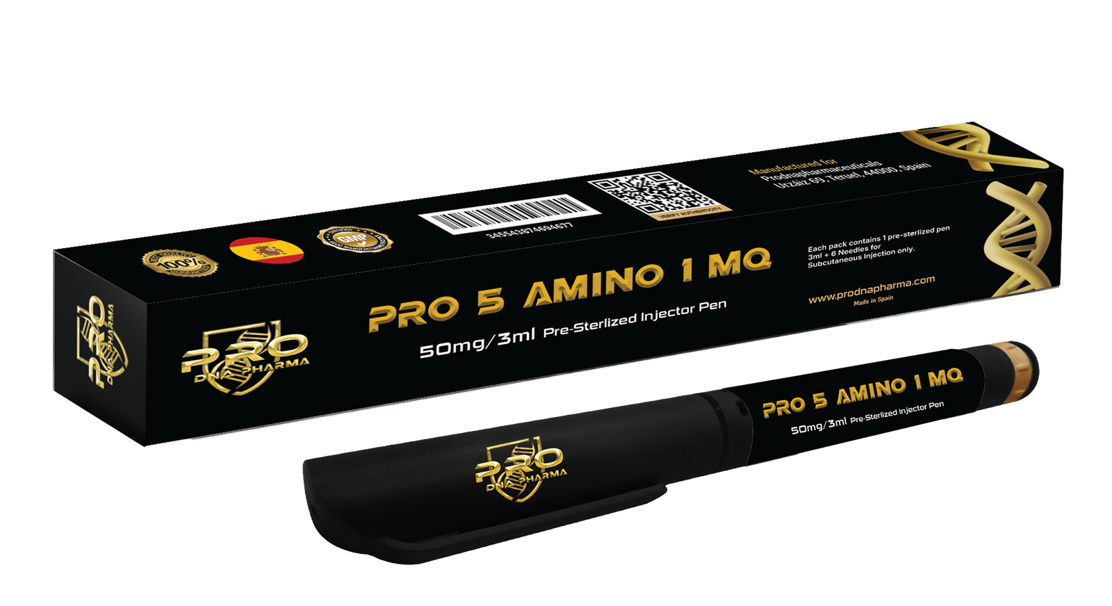PRO 5 AMINO 1 MQ 50 mg / 3 ml — Pro DNA Pharma product packaging