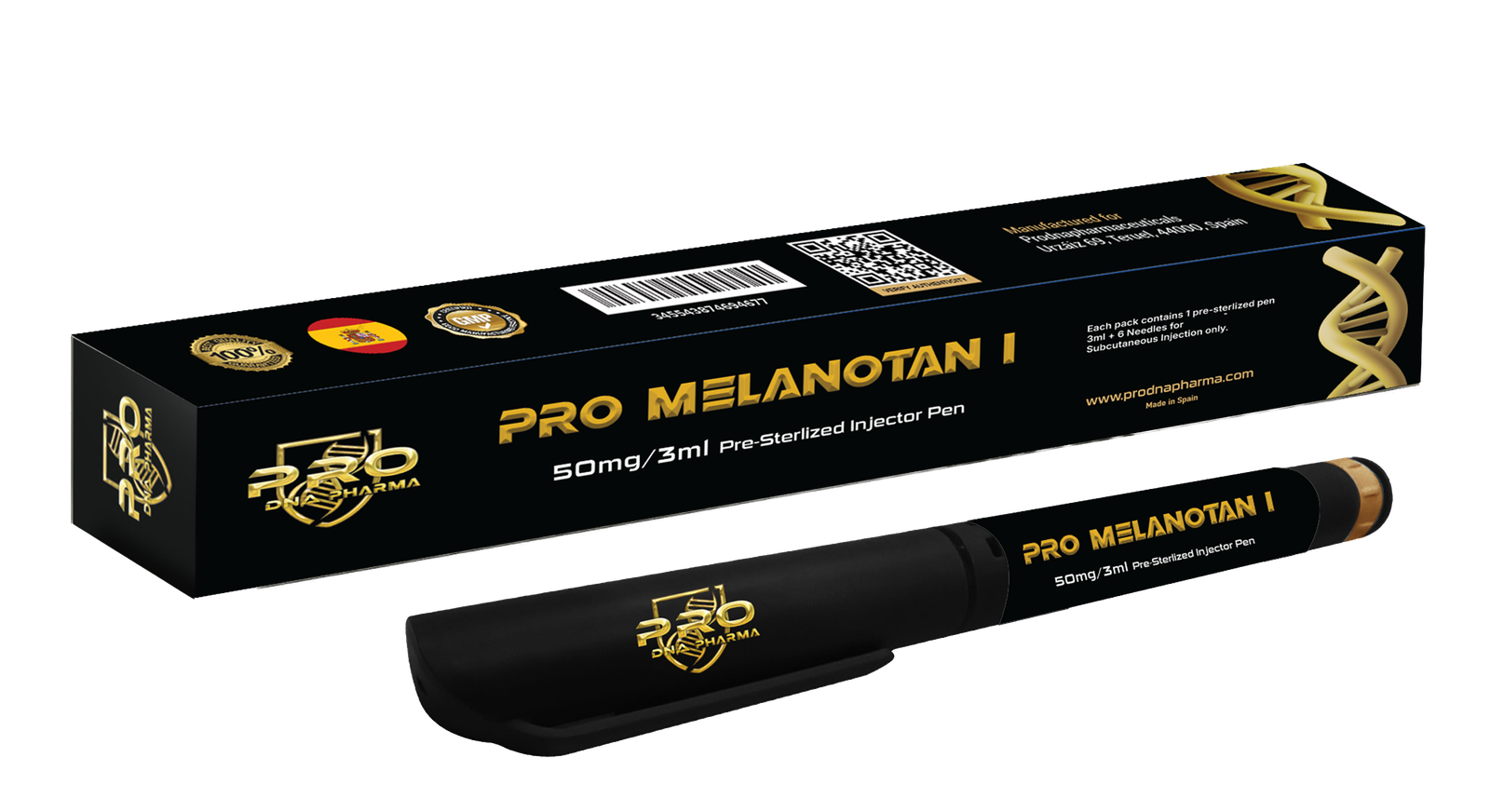 PRO MELANOTAN I 50 mg / 3 ml — Pro DNA Pharma product packaging